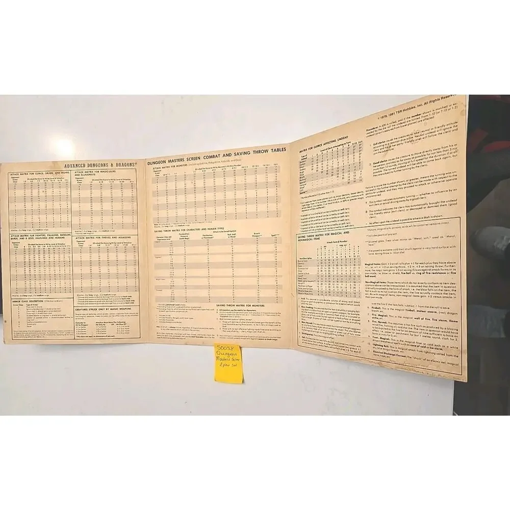 2 Piece rare 1981 TSR Dungeon Masters Screen - Advanced Dungeon & Dragons 9024
